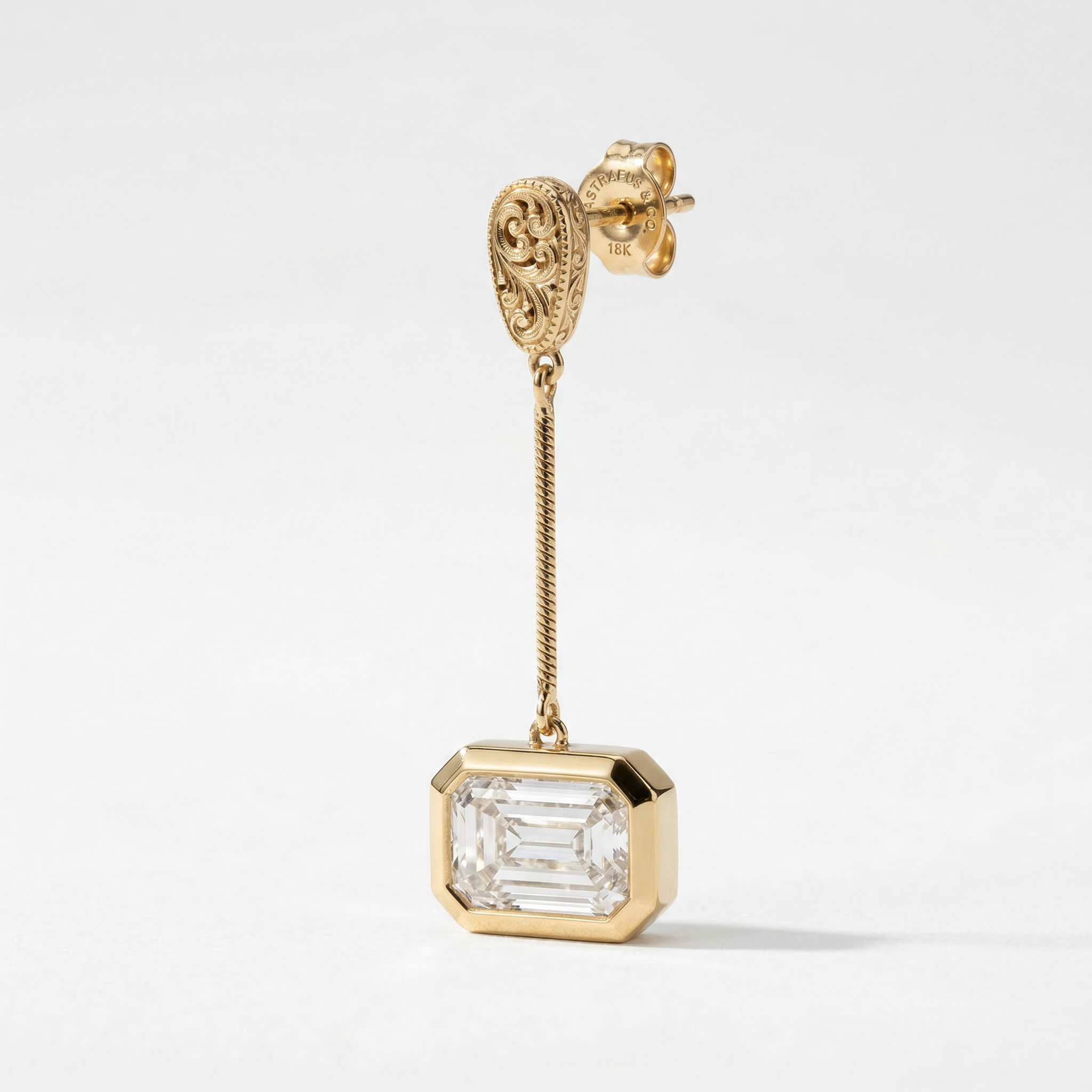 Bezel Setting Stud Earrings